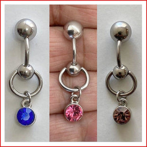 3 Beautiful Colors Gem Drop VCH Door Knocker Barbell.