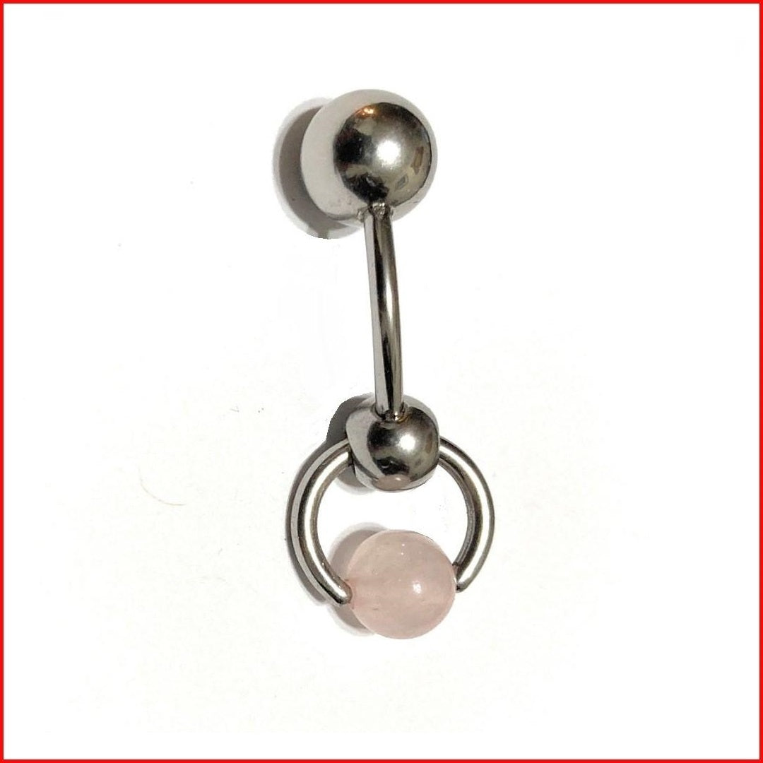 Surgical Steel with Rose Quartz VCH Reversible Door Knocker.