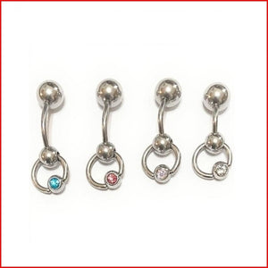 Surgical Steel Small Gem Ring REVERSIBLE VCH Doorknocker.