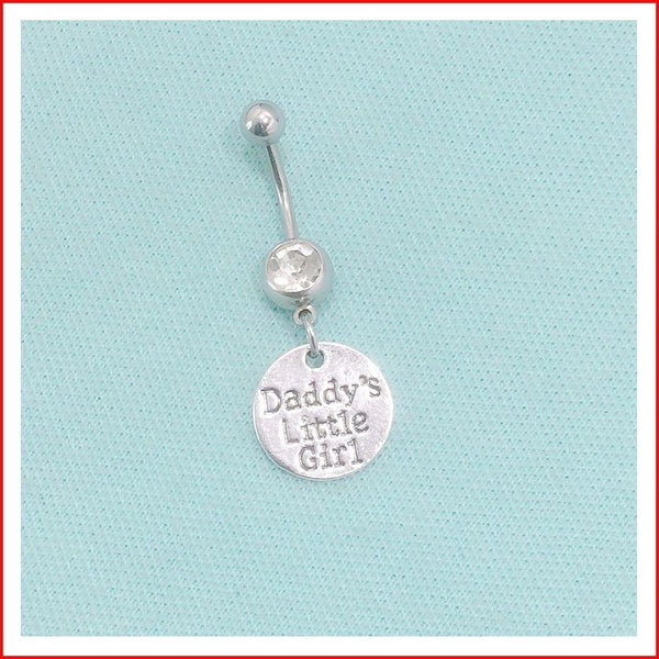 Surgical Steel Hand Crafted DADDY's LITTLE GIRL Navel Barbell.