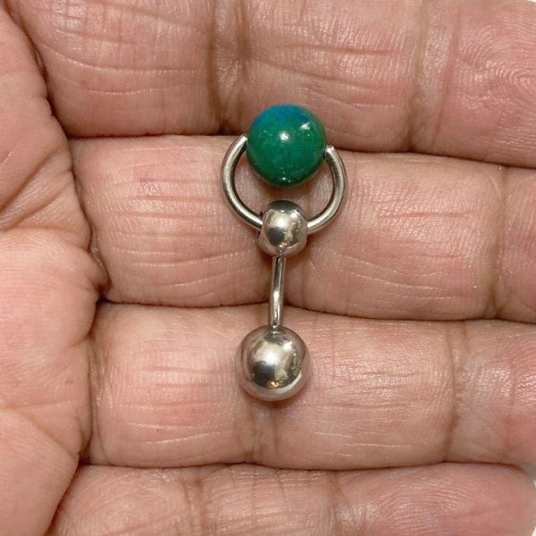 Surgical Steel with Chrysocolla VCH Reversible Door Knocker.