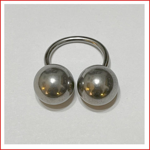 Make her beg. 16mm OR 1-1/2 oz balls 10g 1" Dia. Surgical Steel Frenum Horseshoe.